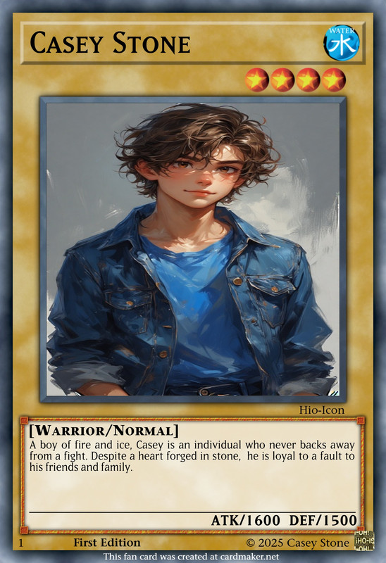 Casey Stone Yugioh Card