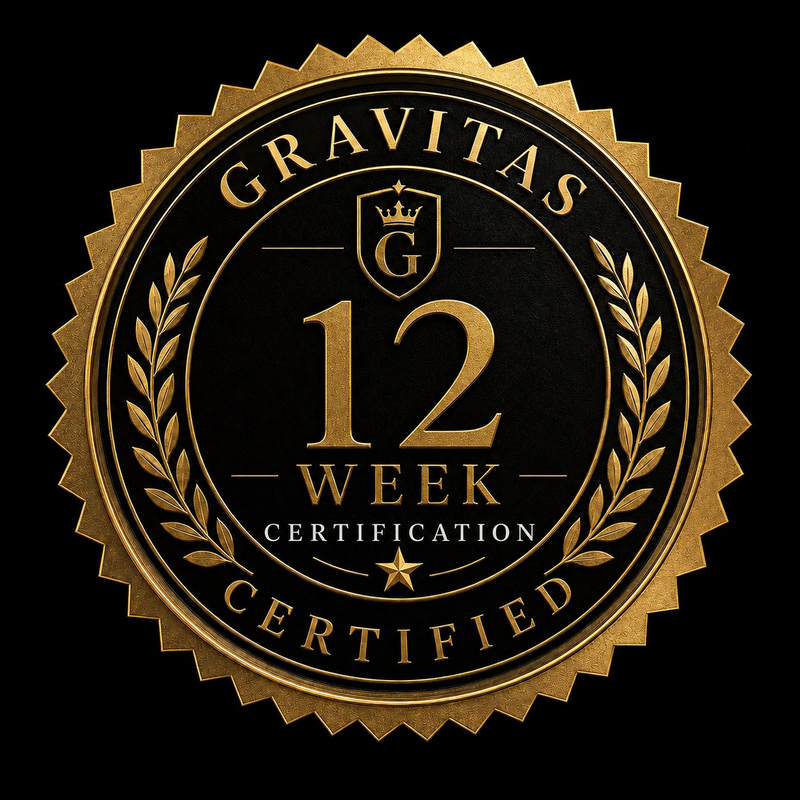 Gravitas Certified 12 Week Certification Seal