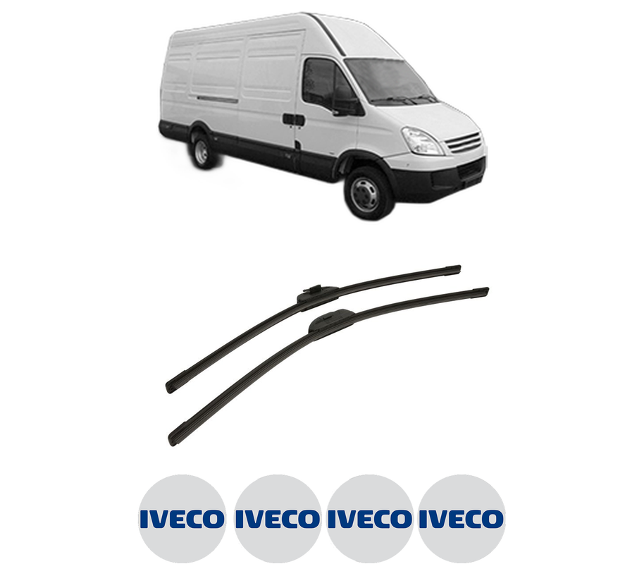 Set stergatoare auto IVECO DAILY IV Van din 2006-2011, pentru parbriz auto, 2 bucati, Bosch Aerotwin Retro Truck, din cauciuc siliconat rezistent, 4 Stickere Auto IVECO