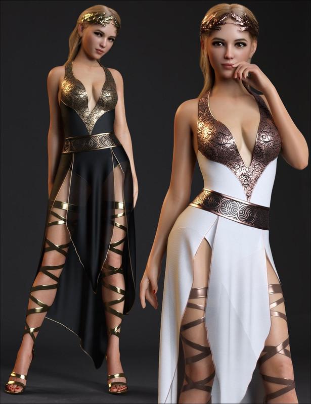 dForce Greek Princess Outfit Set for Genesis 8 and 8.1 Females