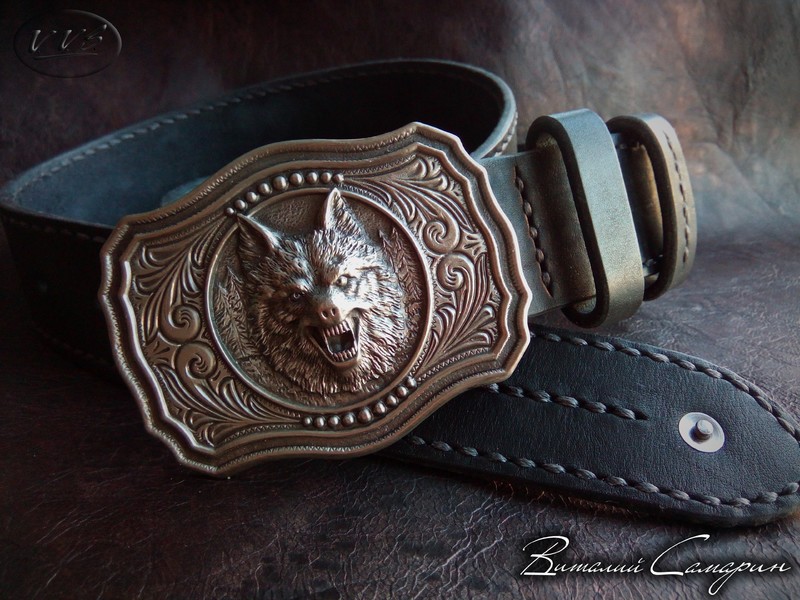 ремень пряжка волк3