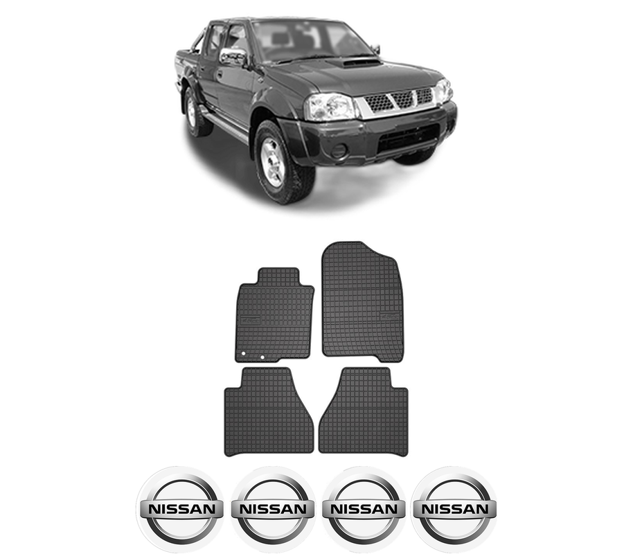 Set covorase presuri NISSAN NAVARA (D22) din 1998-2008, auto, din cauciuc thermoplastic, 4 Stickere auto cu NISSAN