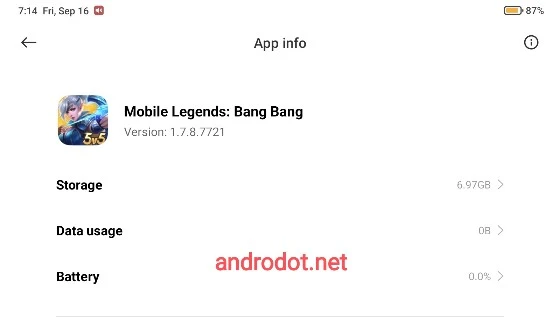 Berapa ukuran data mobile legend
