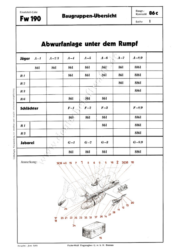 Fw190A Ruestsatz 861