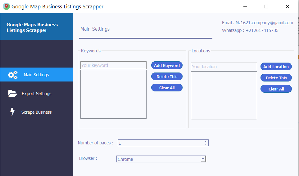 Google Maps Data Scrapper & Multi-keywords - 1