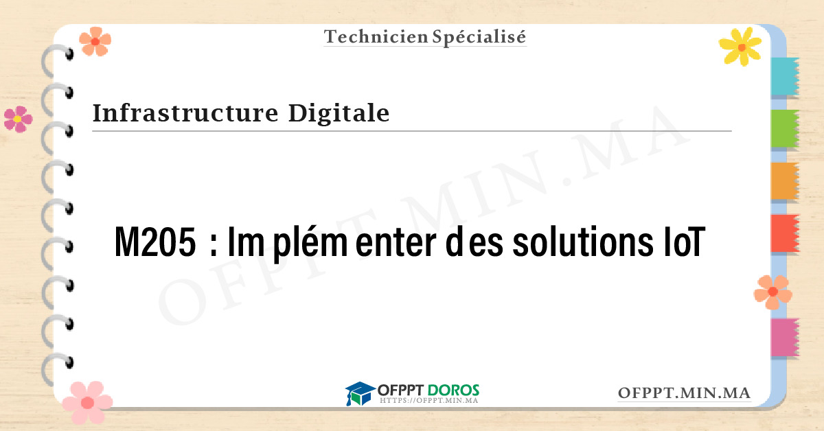 Sommaire détaillé du cours Implémenter des solutions IoT M205 OFPPT - Structure du module