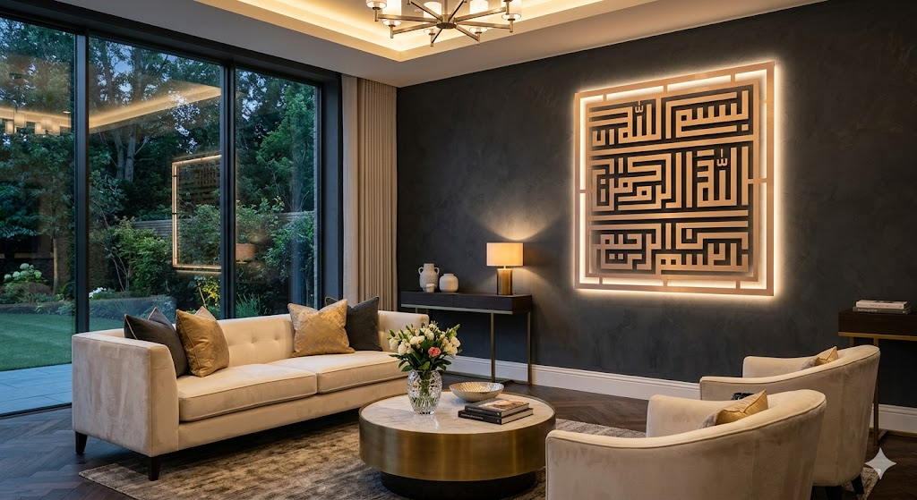 آج کی پرامپٹ : انٹیریئر وال ڈیکور اور اسلامک آرٹ 🔍