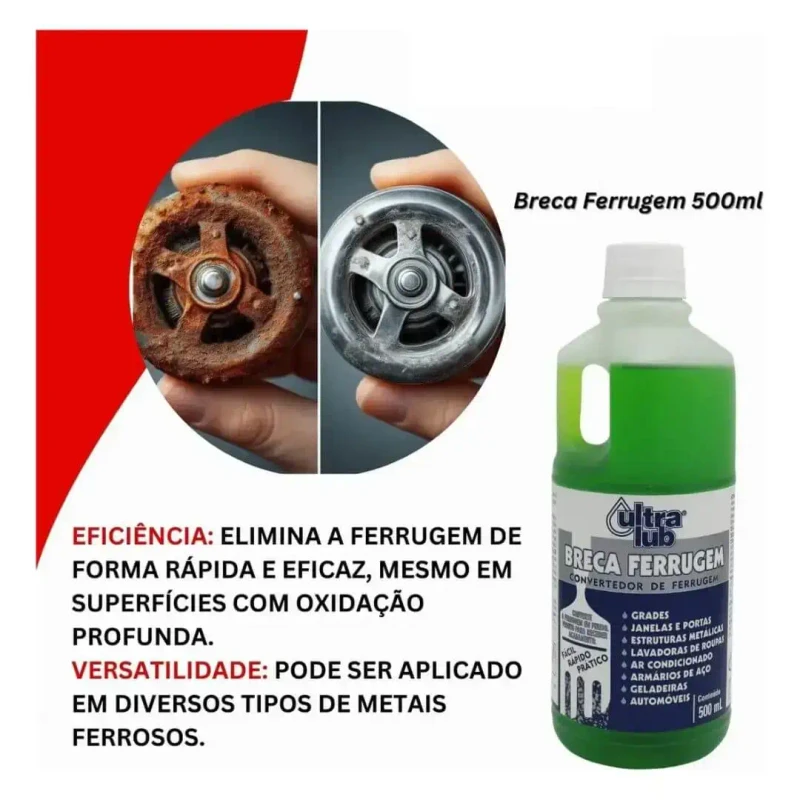 Antes e Depois de metal limpo e oxidado