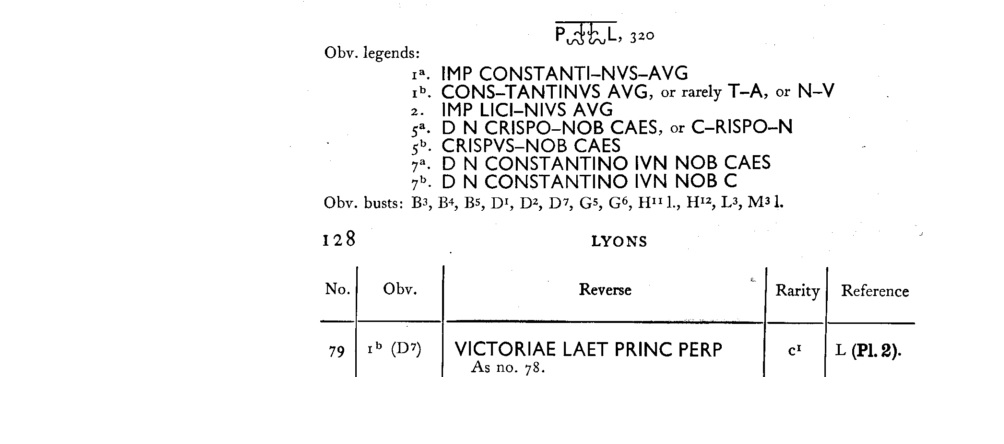 AE3 de Constantino I. VICTORIAE LAET PRINC PERP. Lyon (variante leyenda anv.) 79-lyons