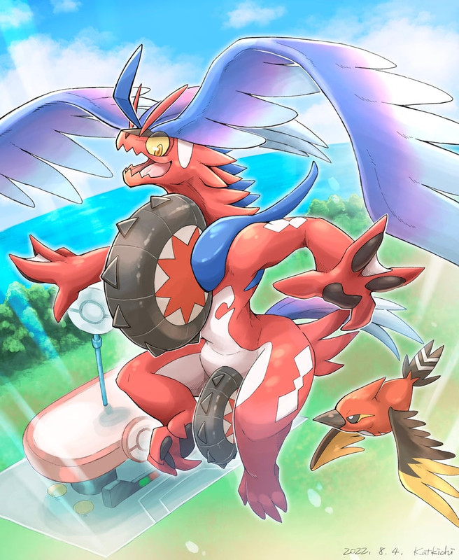 koraidon-and-fletchinder-pokemon-drawn-b