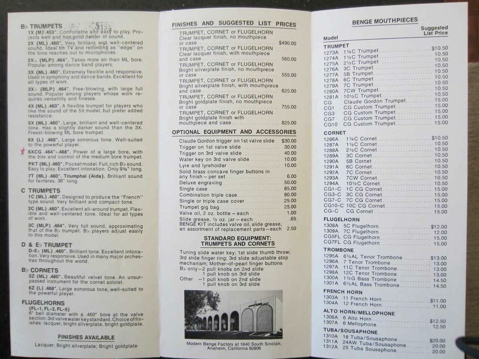 BengeMouthpieceCatalogue