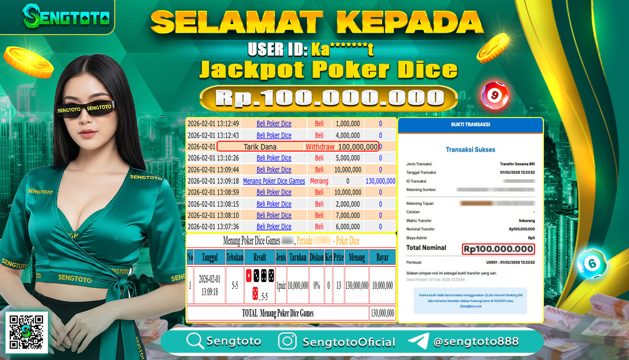 BUKTI PEMBAYARAN LIVE POKER DICE
