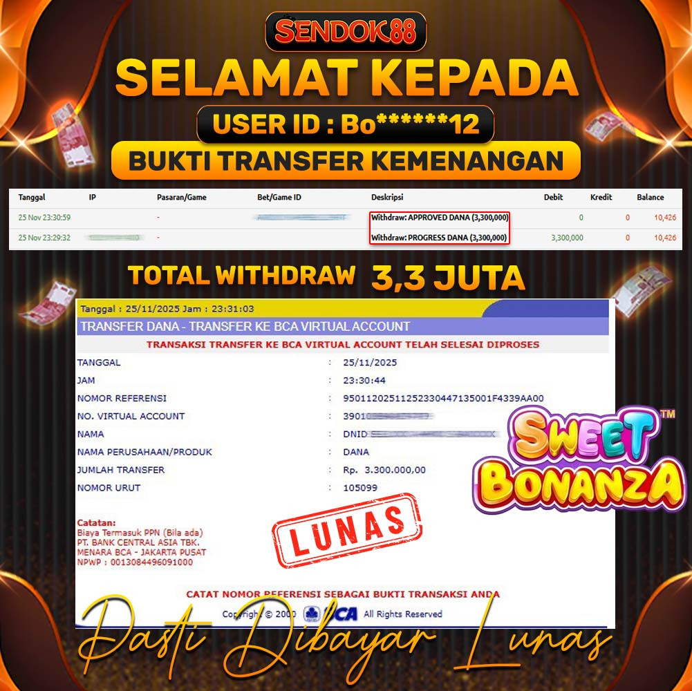 SENDOK88 JEPE! SWEET BONANZA Rp 3.300.000,- LUNAS!