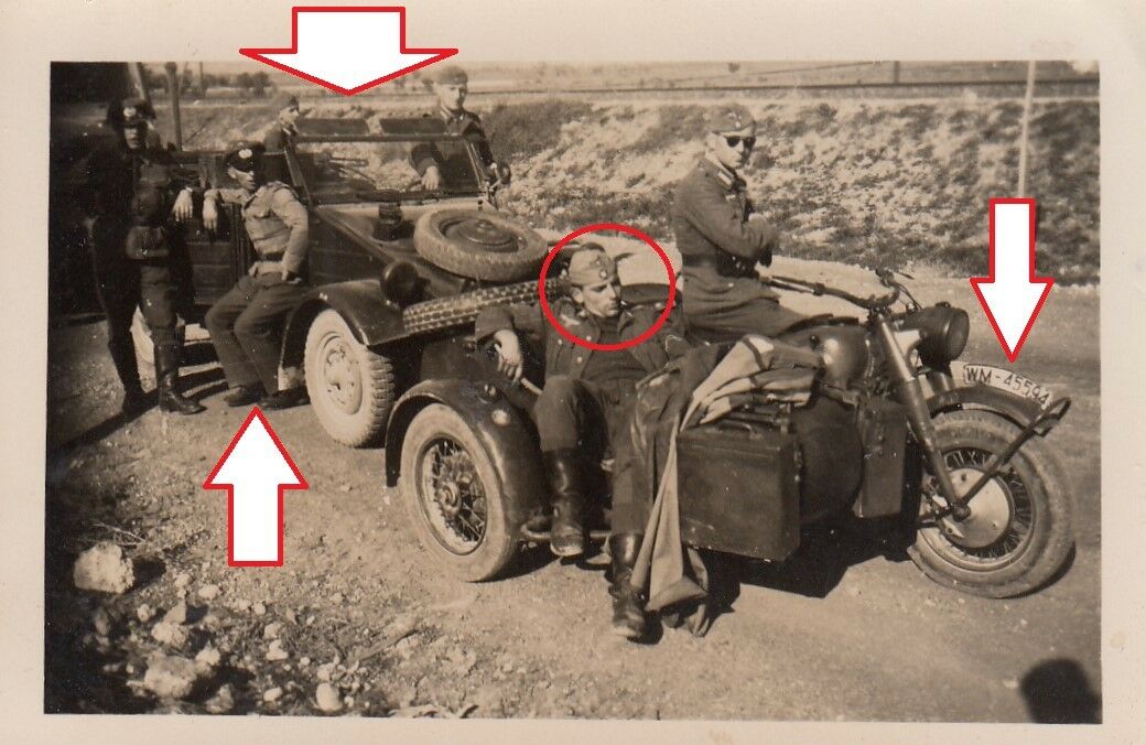 Foto Wehrmachtsgespann,BMW R 75,Krad,Kriegsmarine,VW Kübelwagen 