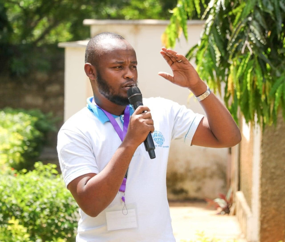 Ibrahim Shabani giving speech