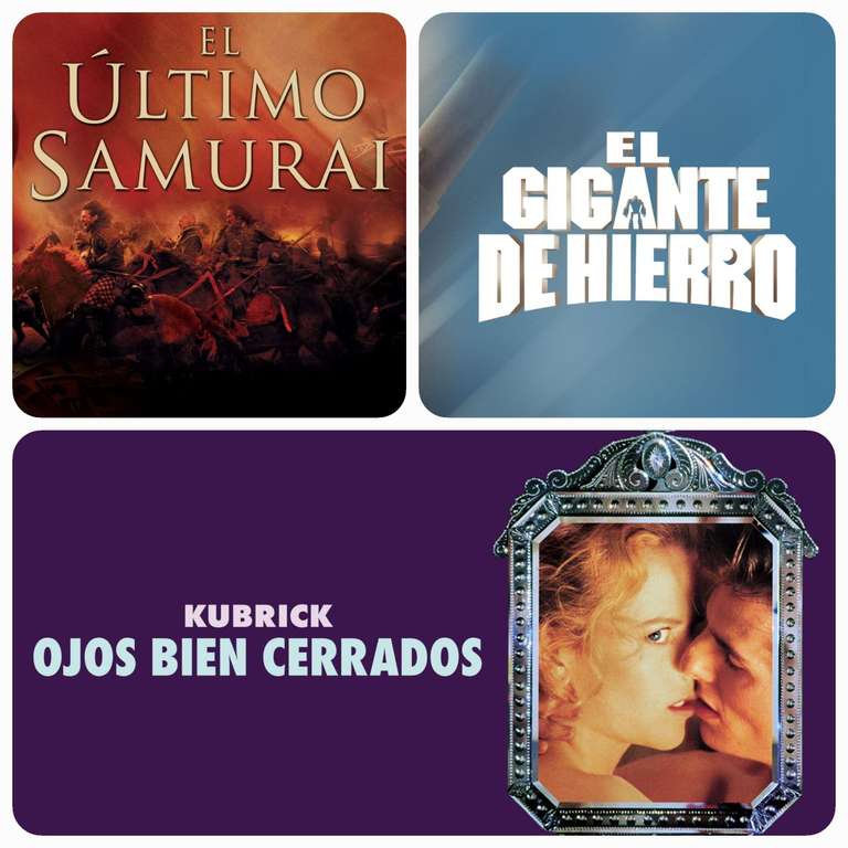 iTunes: Ojos bien cerrados, El Gigante de Hierro, El Ultimo Samurai 
