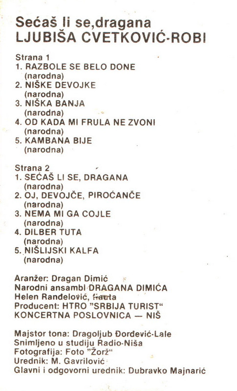 Ljubisa Cvetkovic Robi - 1983 - Secas li se Drag