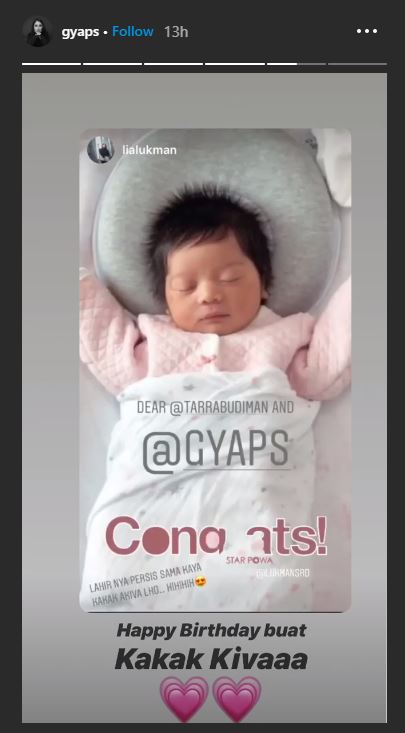 Kalea Jaga Agyra, putri pertama Tarra Budiman dan Gya Sadiqah
