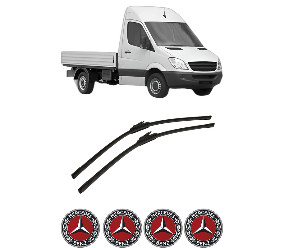 Set stergatoare auto MERCEDES-BENZ SPRINTER 3,5-t Platform/Chassis (B906) din 2006-2018, pentru parbriz auto, 2 bucati, Bosch Aerotwin, din cauciuc siliconat rezistent, 4 Stickere Auto MERCEDES-BENZ