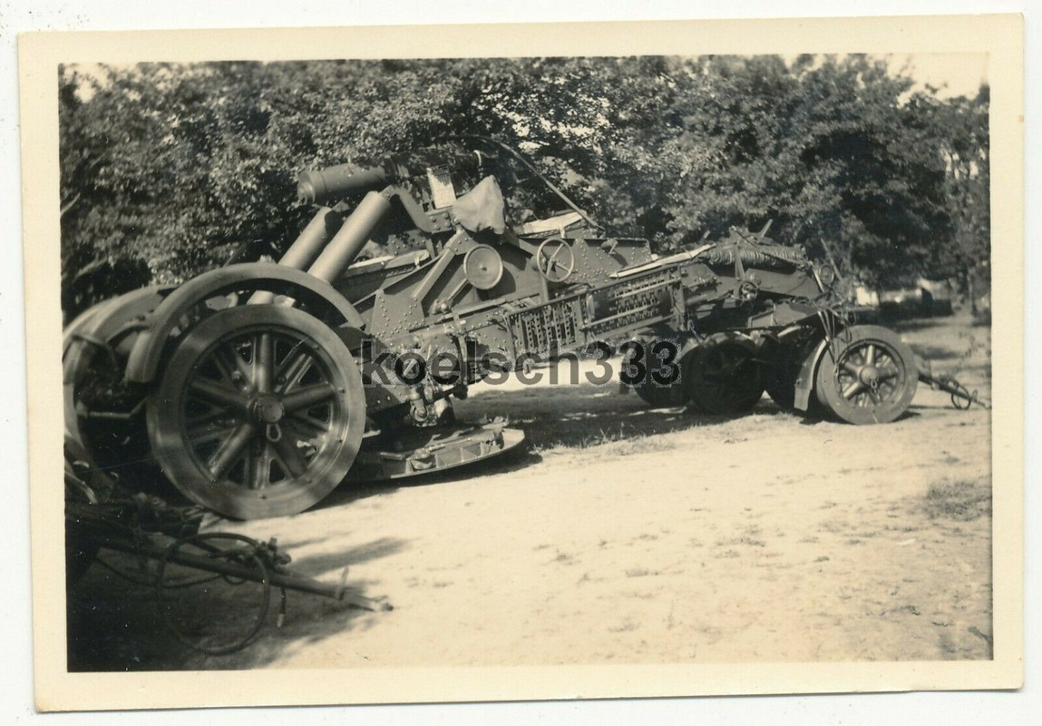 Foto 21cm Mörser 18 der Wehrmacht in Marschstellung - Artillerie Geschütze !!(2)