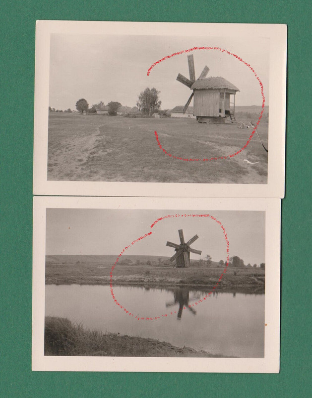 2x Foto Windmühle Ostukraine Ostfront WK 2