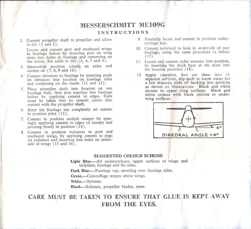 Me 109G Instructions 3