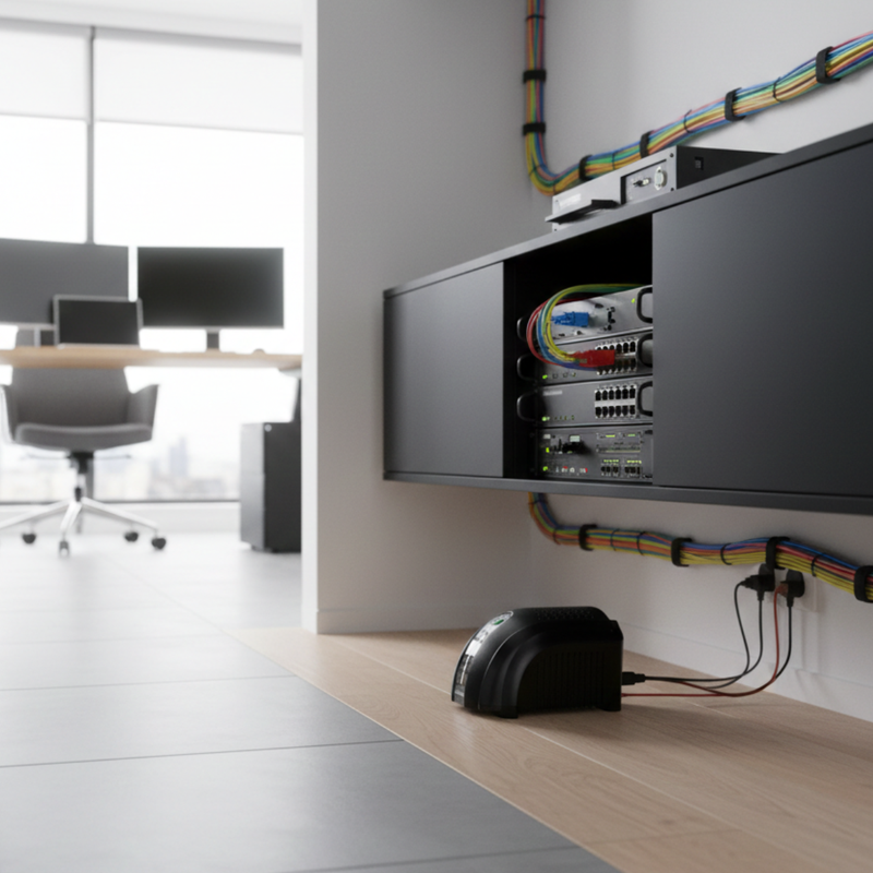 Painel traseiro com 6 tomadas