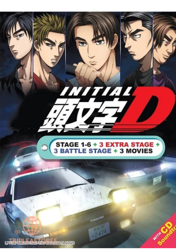 Anime DVD Initial D [Stage 1-6 +3 Movies + Extra] English Dubbed
