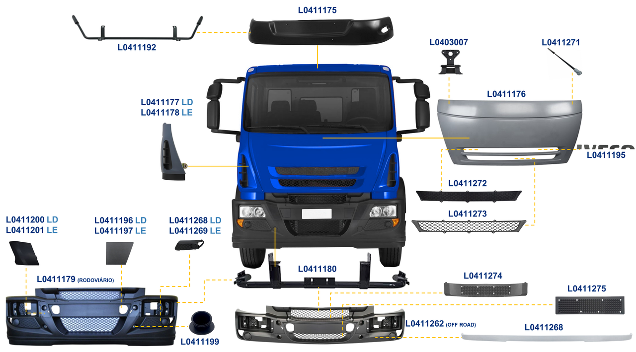 IVECO-TECTOR 2009 A 2018-170E22, 170E25, 240E25, 240E25S, 150E21, 170E21, 170E22, 260E25, 260E28, 260E30-FPTNEF45, FPTNEF6, FPTNEF67-EATONFS5406A, EATONFS6306, ZF240E255S-FRONTAL