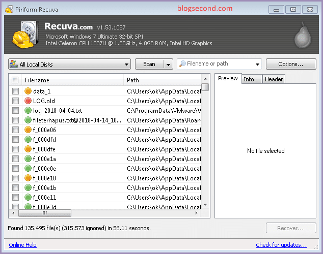 Mengembalikan File yang Terhapus di PC
