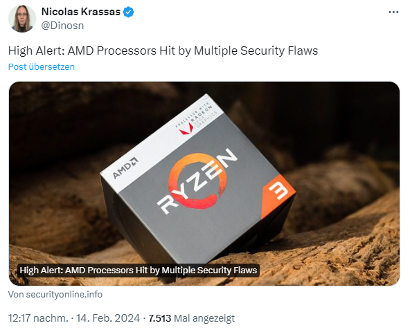 Schwachstellen in AMD CPUs