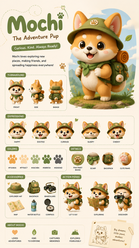 Cute Mascot Character Sheet Generator