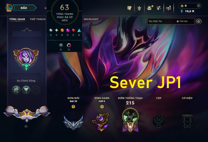 Acc RAC #Sever Nhật - Khung Bạc