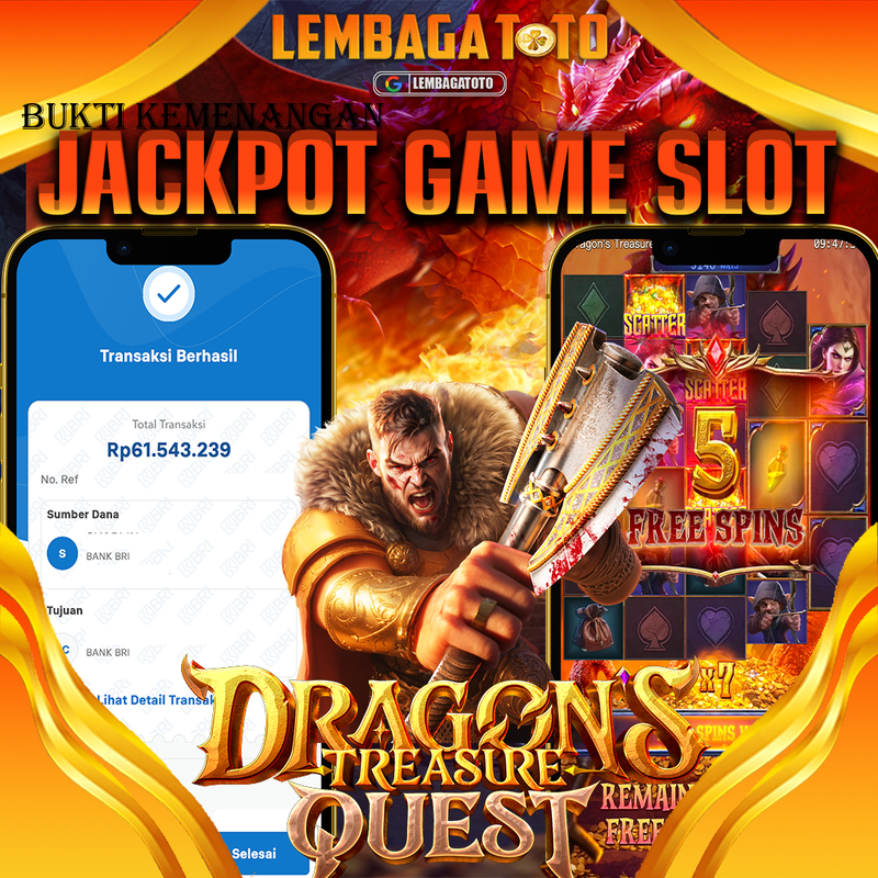 BUKTI JACKPOT 04 OCTOBER LEMBAGATOTO DRAGON TREASURE QUEST Rp.61.543.239,- LUNAS