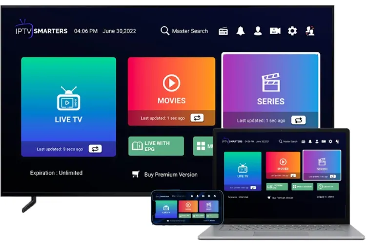 Worldwide IPTV premium streaming dashboard showing live sports and global channels for USA and UK viewers
