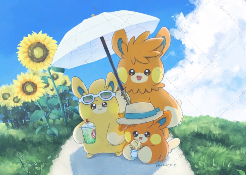 pawmi-pawmot-and-pawmo-pokemon-drawn-by-