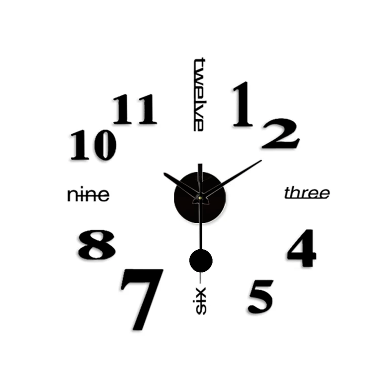 Reloj 3D Con Péndulo Inglés  Color Plateado Diámetro 100 cm