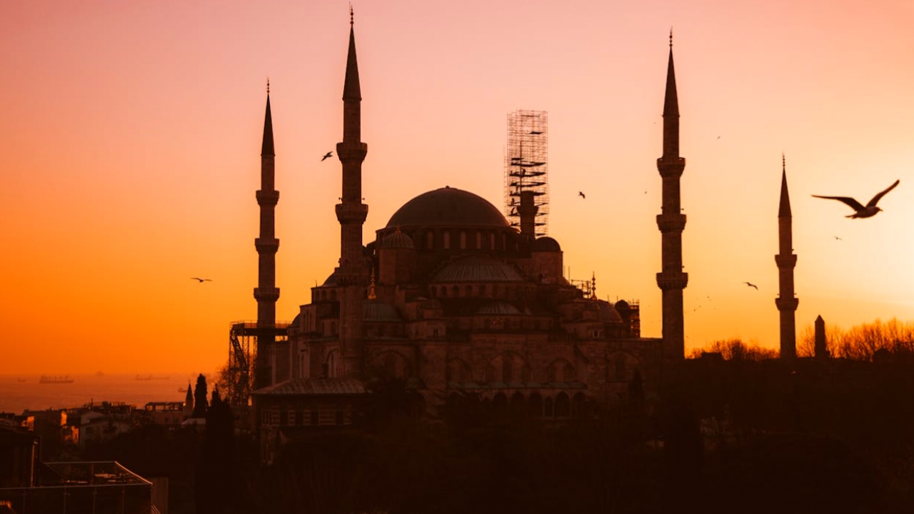 Closer look at the intricate architecture of Hagia Sophia’s minarets