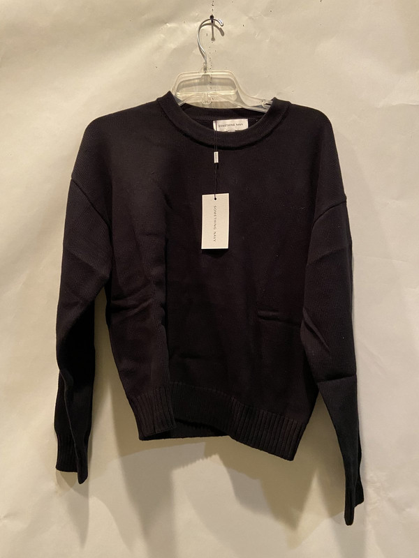 SOMETHING NAVY CREW NECK SWEATERBLACK SIZE LARGE