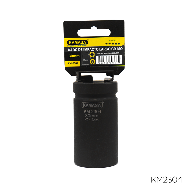 DADO DE IMPACTO LARGO CRMO "KAMASA" - 1"DR.X 30MM 