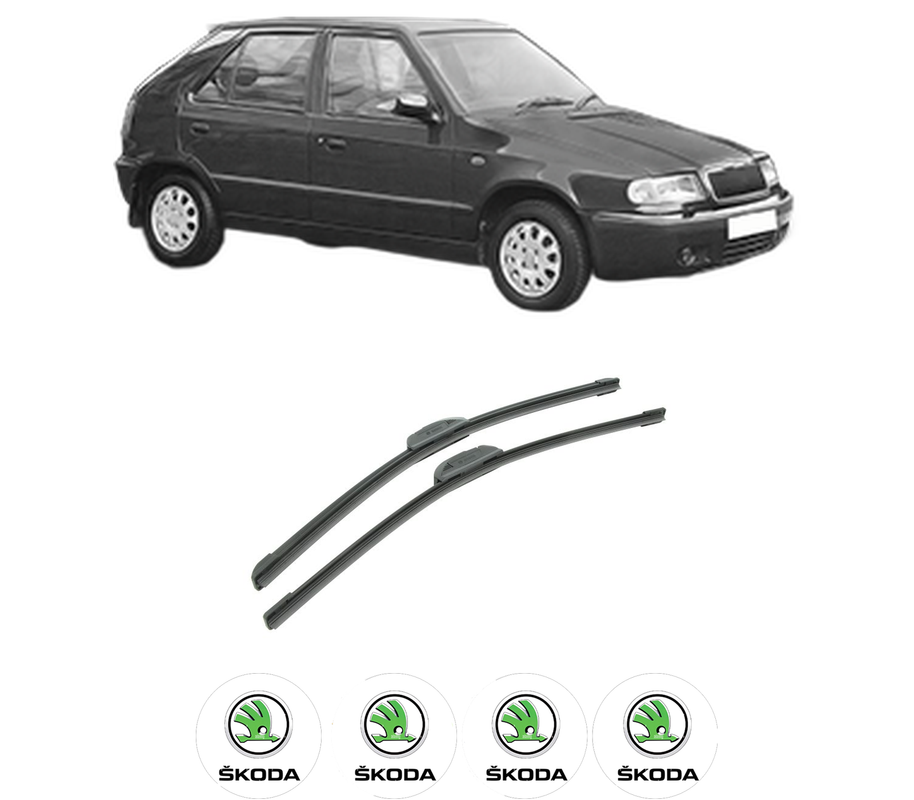 Set stergatoare auto SKODA FELICIA II (6U1) din 1998-2001, pentru parbriz auto, 2 bucati, Bosch Aerotwin Retrofit, din cauciuc siliconat rezistent, 4 Stickere Auto SKODA