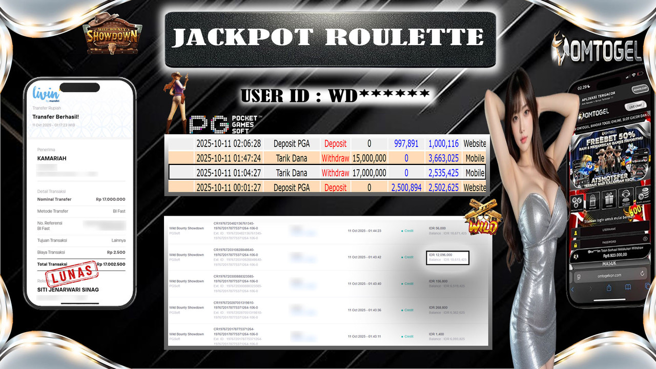 OMTOGEL JACKPOT PGSOFT WILD BOUNTY SHOWDOWN 17 JUTA DI BAYAR LUNAS ,-
