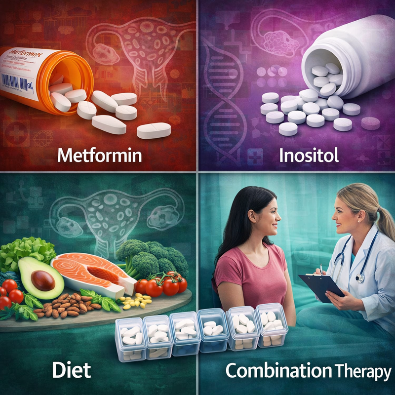 Metformin vs Inositol vs Diet vs Combination Therapy in...