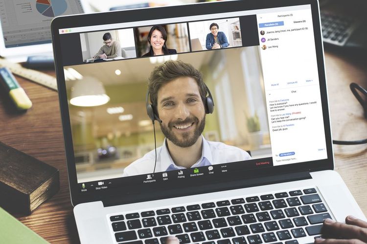 Ilustrasi Aplikasi Video Conference.