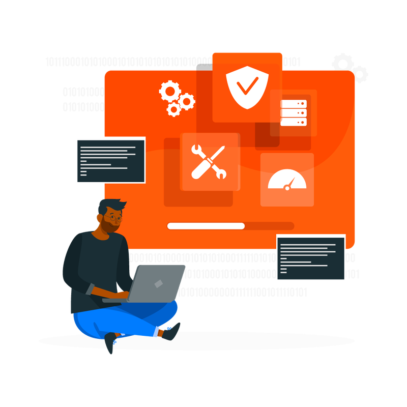 Custom software development illustration