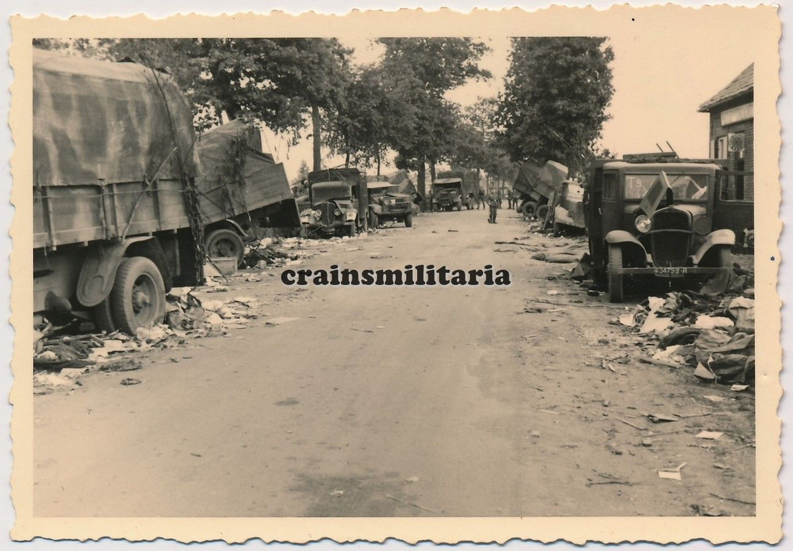Orig. Foto englische franz. Beute Lkw Rückzug b.