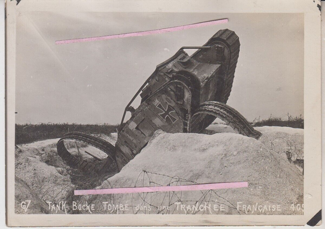 1.WK Foto Panzer Mark mit Balkan Kreuz RARE 1917 Top !! (1)