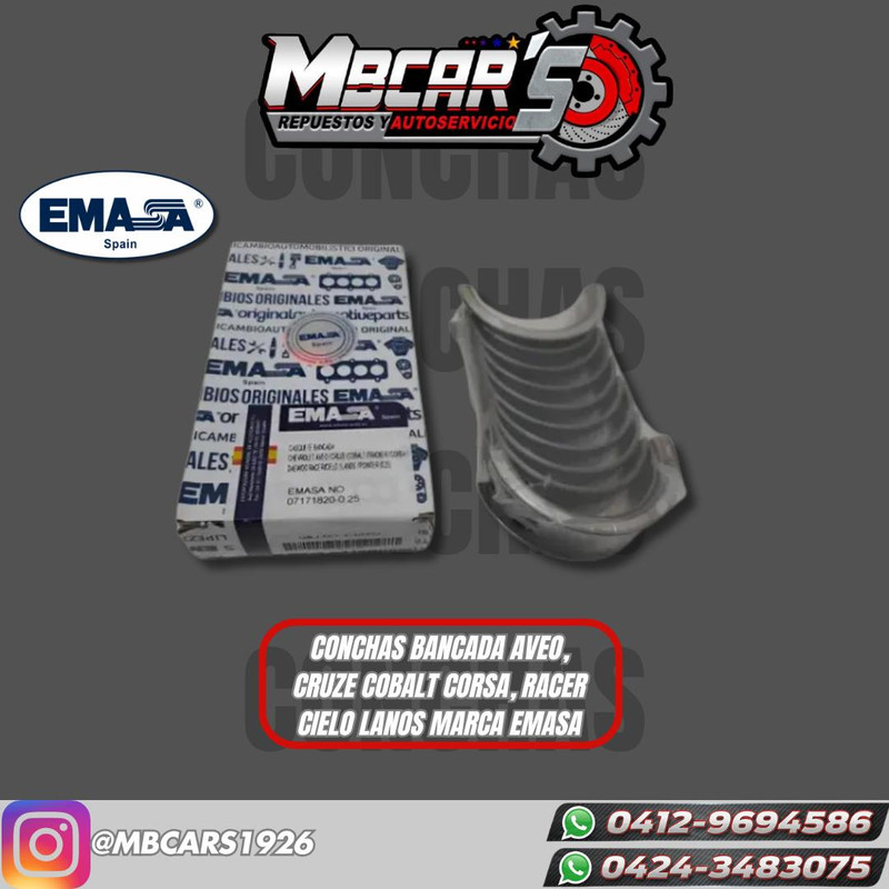 CONCHAS BANCADA AVEO / CRUZE / COBALT / TRACKER / CORSA / RACER / CIELO / LANOS 