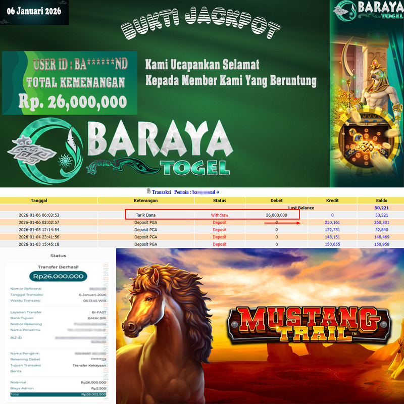 Rp. 26.000.000.- WD LUNAS DI BARAYATOGEL