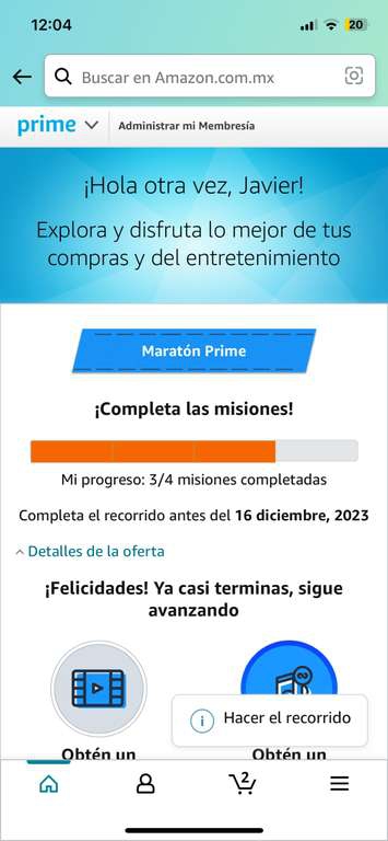 Amazon: Maratón Prime 4 cupones de $100 off en compras de $200 | usuarios seleccionados 
